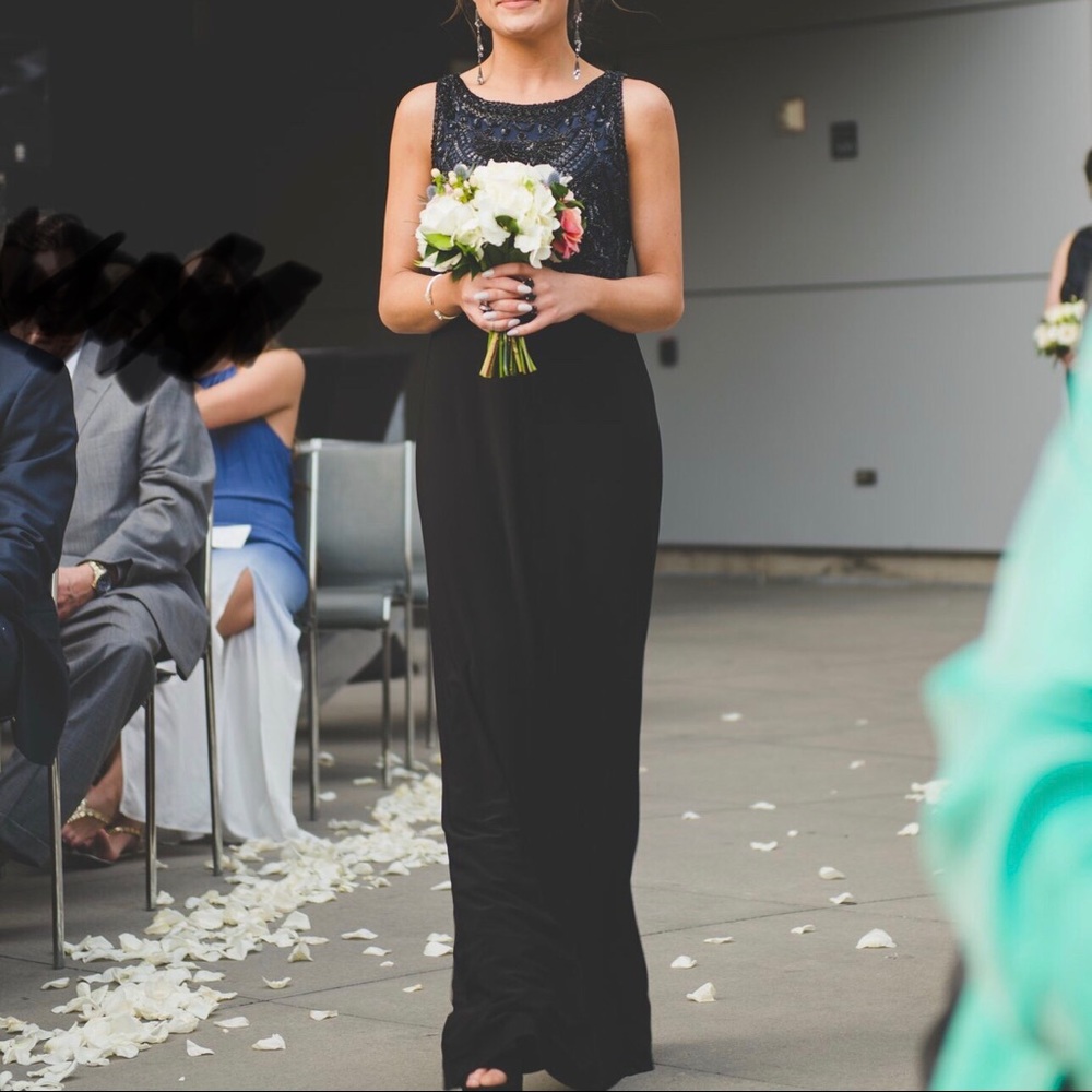 Black & Navy Formal Gown